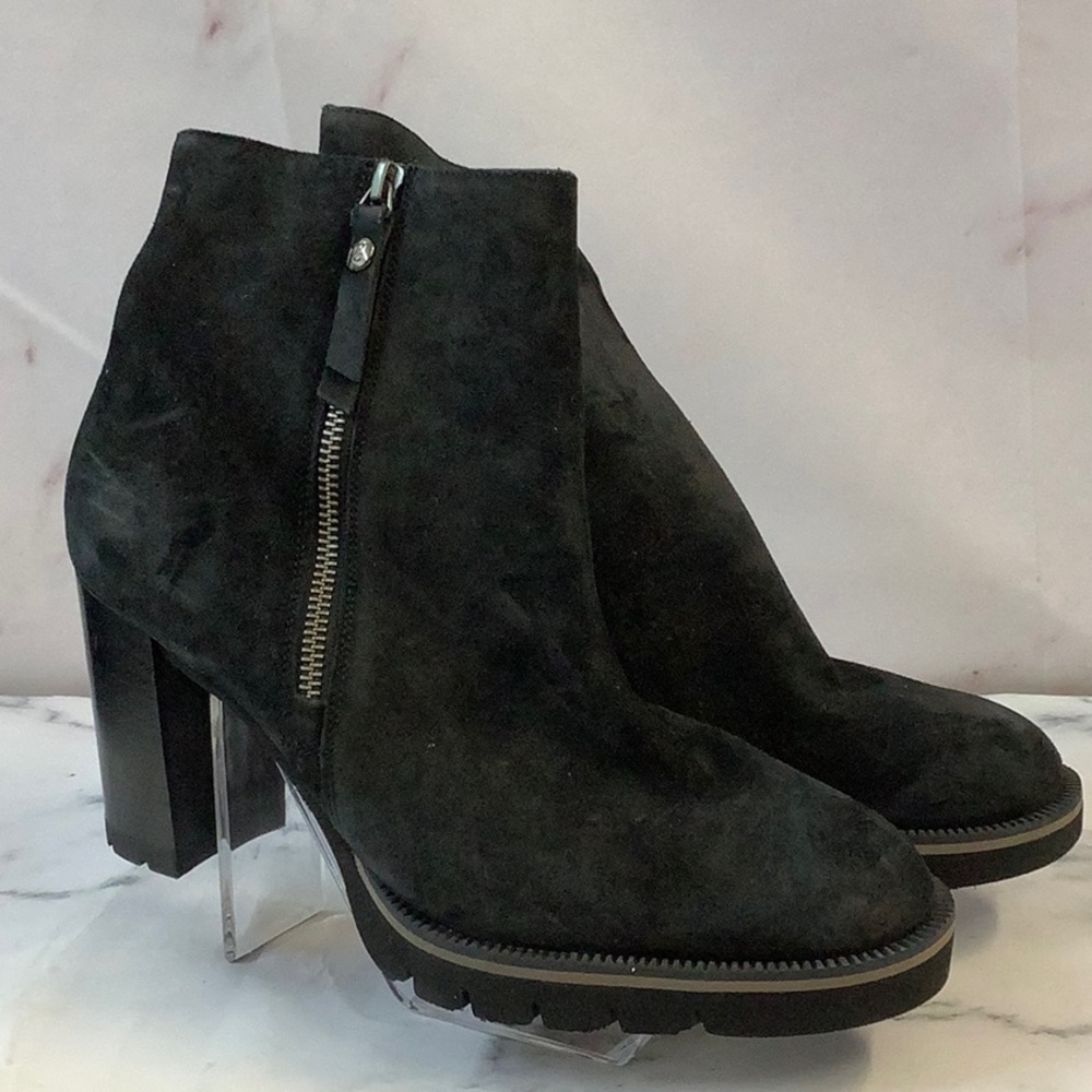 NWT Paul Green Hi Heel Ankle Boot, Black Suede, Size 9